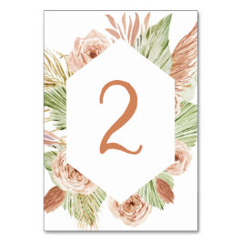 Numeração De Mesa Boho Floral, Palmeira e Pampas casamento em terrac