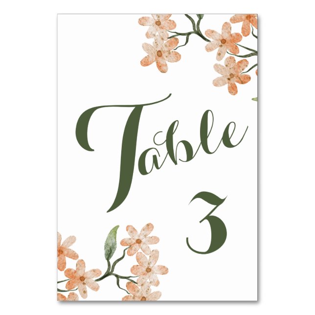 Numeração De Mesa Boho Floral Wedding (Frente)