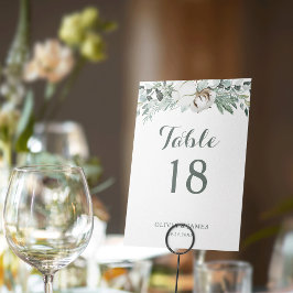 Numeração De Mesa Boho Greenery Watercolor Eucalyptus Wedding