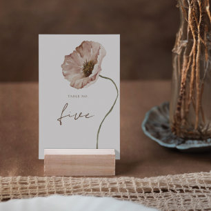 Numeração De Mesa Boho Islandês Watercolor Islândia Poppy Flowers