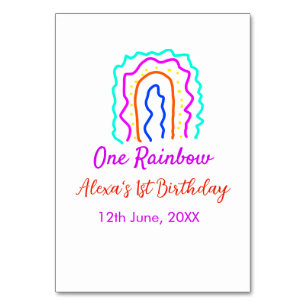 Numeração De Mesa Boho Rainbow, um aniversário de crianças brilhante