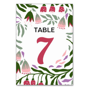 Numeração De Mesa Boho retro folclore floresce casado