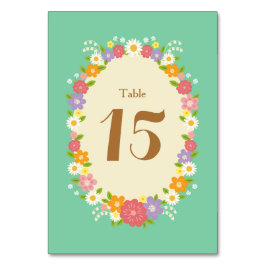 Numeração De Mesa Boho Rustic Floral Wreath Wedding (Mint)