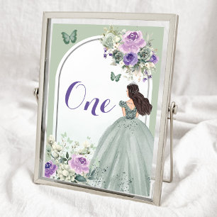 Numeração De Mesa Boho Sage Green Lilac Floral Quinceañera