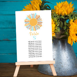 Numeração De Mesa Boho Sun Retro Boho Sunshine