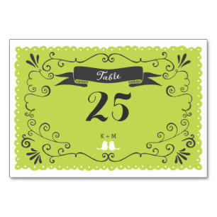 Numeração De Mesa Boho Swirls, Curls, um Casamento Banner & Lovebird