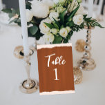 Numeração De Mesa Boho Terra Cotta Faux Vidro Pintado<br><div class="desc">Perfeito para boho terra cotta ou tan beige casamentos temáticos e celebrações. Estes números de mesa parecem vidro pintado à mão. Basta inserir os números usando o recurso de personalização. Encontrar papel de carta de casamento e acessórios no meu compro.</div>