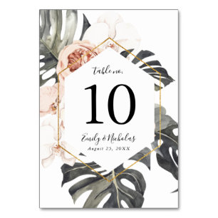 Numeração De Mesa Boho Tropical Floral Personalizado