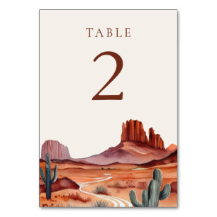 Numeração De Mesa Boho Watercolor Desert Wedding