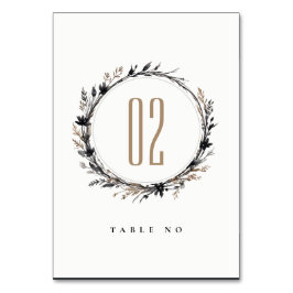Numeração De Mesa Boho Wildflower Black Brown Fall Wreath Casamento