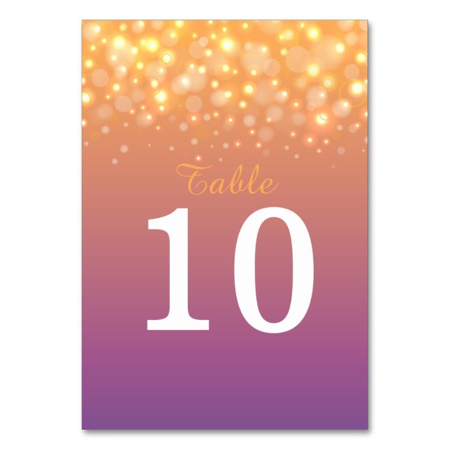 Numeração De Mesa Bolhas de champanhe de ouro Números de mesa de cas (Frente)