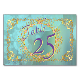 Numeração De Mesa Bolhas de Teal Suave Elegante