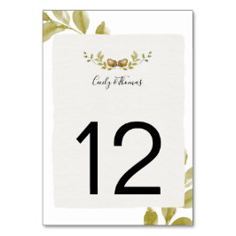 Numeração De Mesa Bolotas de Aquarela Russas e Folhas de Oak |