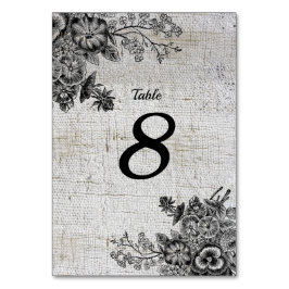 Numeração De Mesa Bonita Mesa Negra/Cinza Flores de Casamento