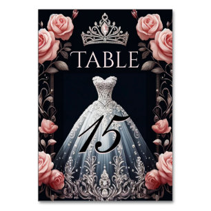Numeração De Mesa Bonita Quinceañera Rosa
