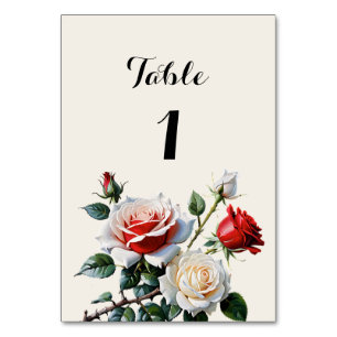 Numeração De Mesa Bonito casamento floral de rosas vermelhas brancas