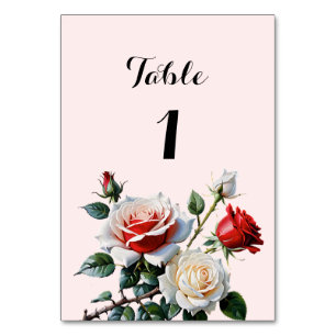 Numeração De Mesa Bonito casamento floral de rosas vermelhas brancas
