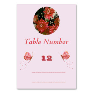 Numeração De Mesa Borboletas cor-de-coral Borboletas País Floral
