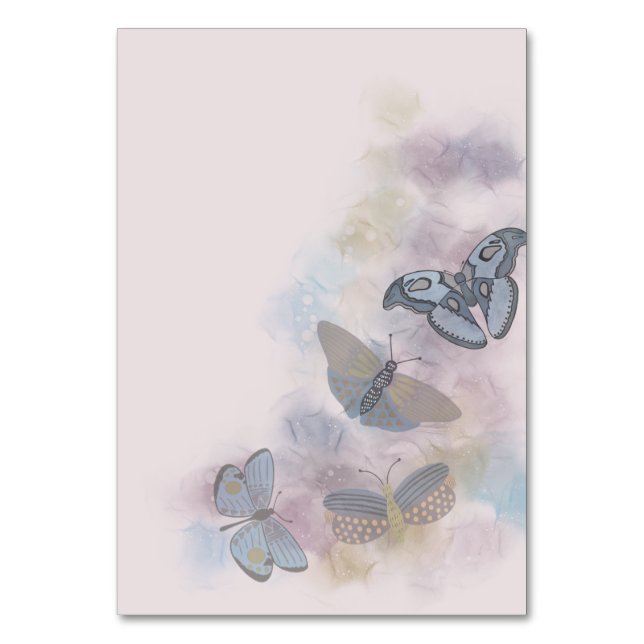 Numeração De Mesa Borboletas de tinta a álcool (Frente)