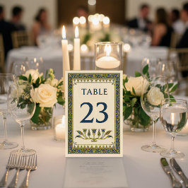 Numeração De Mesa Borda Floral e de Folhas Egípcia – Editável