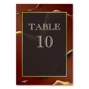 Numeração De Mesa 🤵 Borgonha Dourado Elegante Tinta Abstrato Casame
