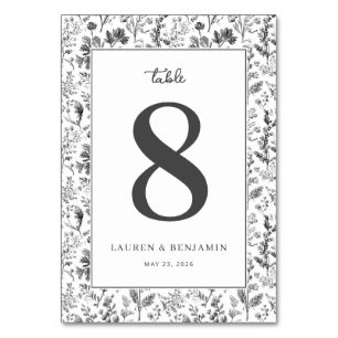 Numeração De Mesa Botânica Elegante em Tons de Cinza