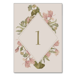 Numeração De Mesa Botânica Suave e Quente Taupe Casamento | Floral &