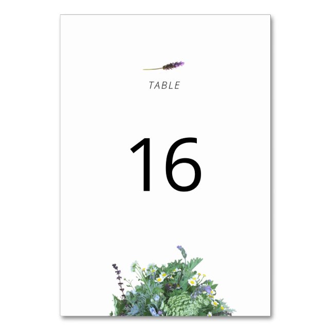 Numeração De Mesa Botanical Wedding Table Number Card (Frente)