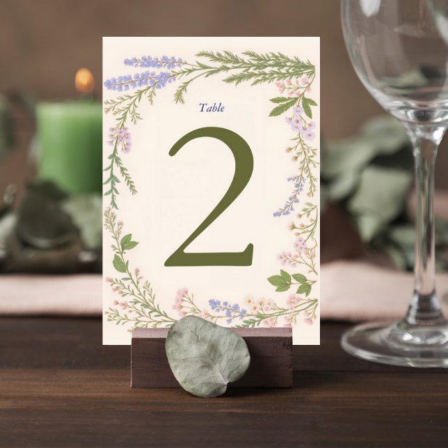 Numeração De Mesa Botanical Wedding Table Number Card (Criador carregado)