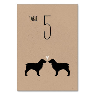 Numeração De Mesa Boykin Spaniel Dog Silhouettes Recepção de casamen