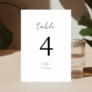 Numeração De Mesa Branca Casamento Minimalista B&W Chic