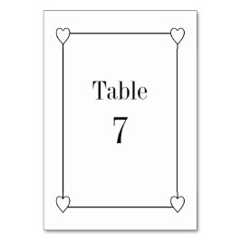 Numeração De Mesa Branca de Casamento de Corações Simples e Romântic