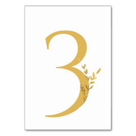 Numeração De Mesa Branch Minimalista White e Dourado Casamento Moder