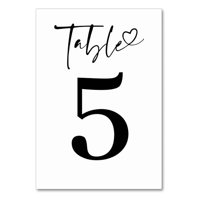 Numeração De Mesa Branco Elegante Romântico Moderno Minimalista (Frente)