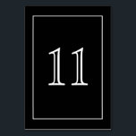 Numeração De Mesa Branco minimalista em preto vertical |<br><div class="desc">Um design elegante e ultra minimalista. Números grandes são fáceis de ler. Coordena-se com outras peças minimalistas e monocromáticas do meu compro. Consulte a coleção.</div>