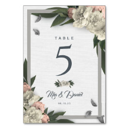 Numeração De Mesa Brancos e Pêssegos Flóricos Glamorosos