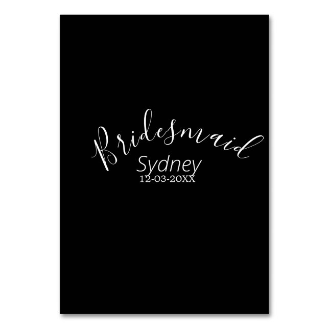 Numeração De Mesa Bridesmaid bachelorette party add name modern  (Frente)