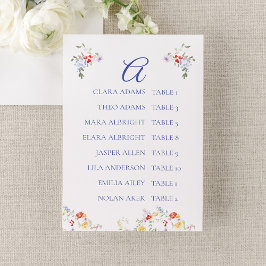 Numeração De Mesa Bright Floral Border Wedding Seating Charts    