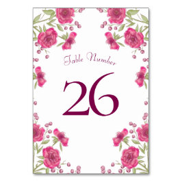 Numeração De Mesa Bright Pink Rose Wedding