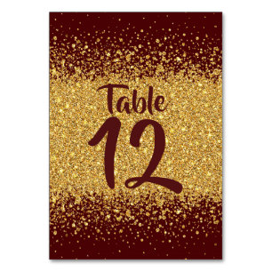 Numeração De Mesa Brilhante Dourado e Puro Moderno e Turvo