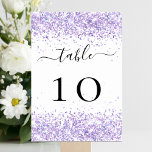 Numeração De Mesa Brilhante violeta e roxo brilha glamorosamente<br><div class="desc">Um fundo na moda branco decorado com brilho de falso roxo,  violeta e colorido,  brilhos. Personalize e adicione seus números de tabela. Adicione seus números um a um.</div>