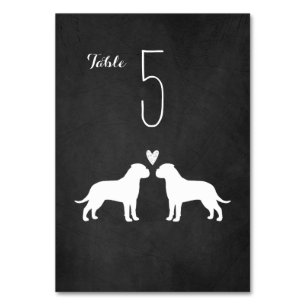Numeração De Mesa Bullmastiff Dog Silhouettes Recepção de casamento