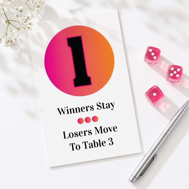 Numeração De Mesa Bunco Table Cards Set - Circle 1 (Bunco Bunko Game - Table Card For Bunco Players. Easy to read and follow. )