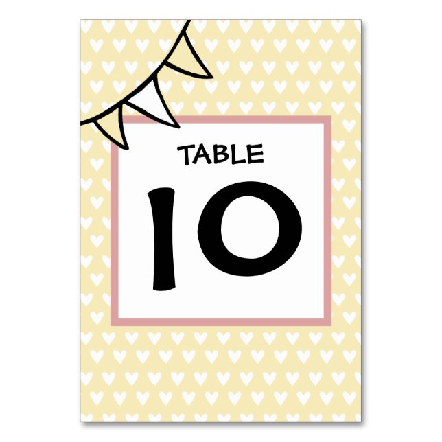 Numeração De Mesa Bunting Trator de Casamento de País Personalizado (Frente)