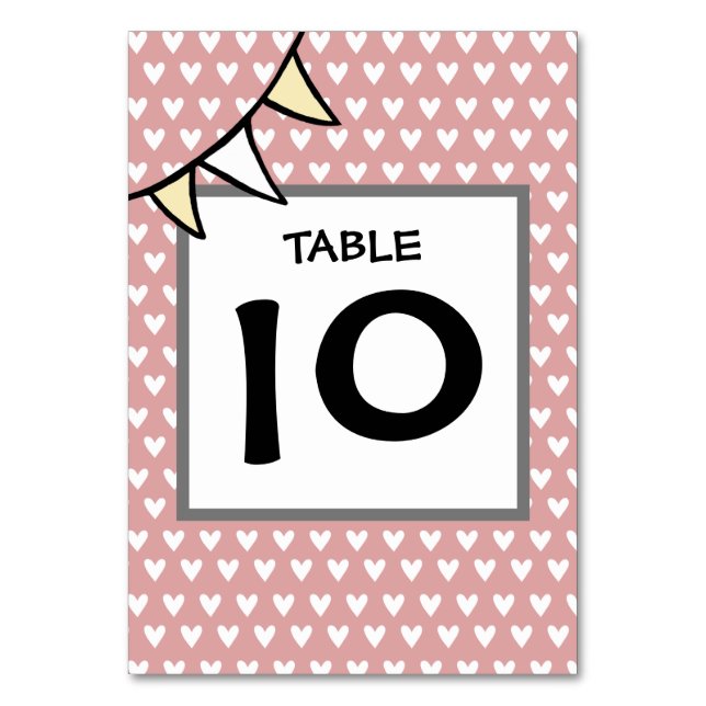 Numeração De Mesa Bunting Trator de Casamento de País Personalizado (Frente)