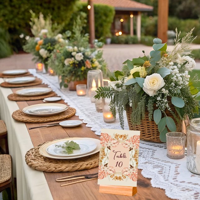 Numeração De Mesa Buquê Boho Aquarela (Criador carregado)