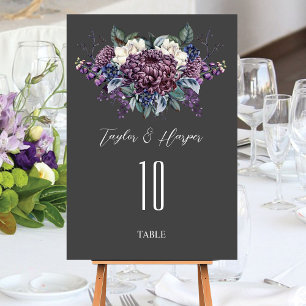 Numeração De Mesa Buquê de Casamento de Gótico Estético Escuro