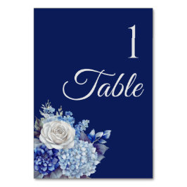 Numeração De Mesa Buquê De Flor Azul De Água - Casamento-