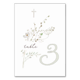 Numeração De Mesa buquê de flores silvestres delicadas Baptism n 3