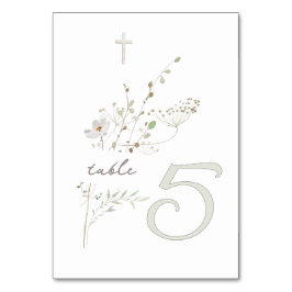 Numeração De Mesa buquê de flores silvestres delicadas Baptism n 5